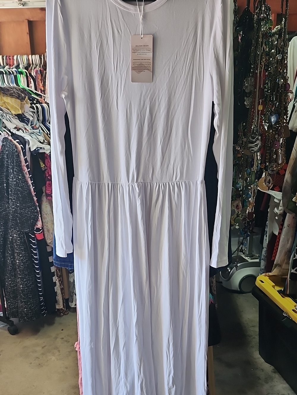 Fashion Nova White Long Sleeve Maxi Dress